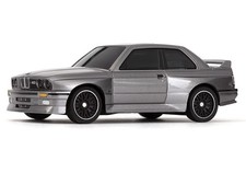 Scatola fiammiferi auto HPI Nano-TTR 1989 BMW M3 E30 argento RTR-X 1:64 R/C misura 160991