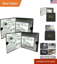 ESSENTIAL Car Auto Insurance Registration BLACK Document Wallet Holders 2 Pac...