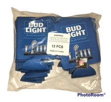 BUD LIGHT SUPER BOWL LIII Beer Koozies 12 PCS Patriots vs Rams Rare NEW Sealed