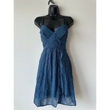 Vintage Y2K American Eagle Polka Dot Babydoll Dress Smocked Indie Sleaze Size S