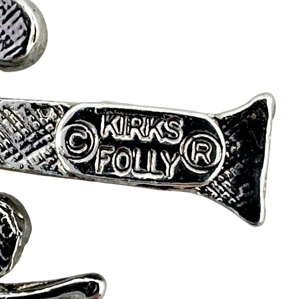 Prendedor vintage Kirks Folly Fairy aurora boreal estrás "T" inicial 1" Foto 4 de 4