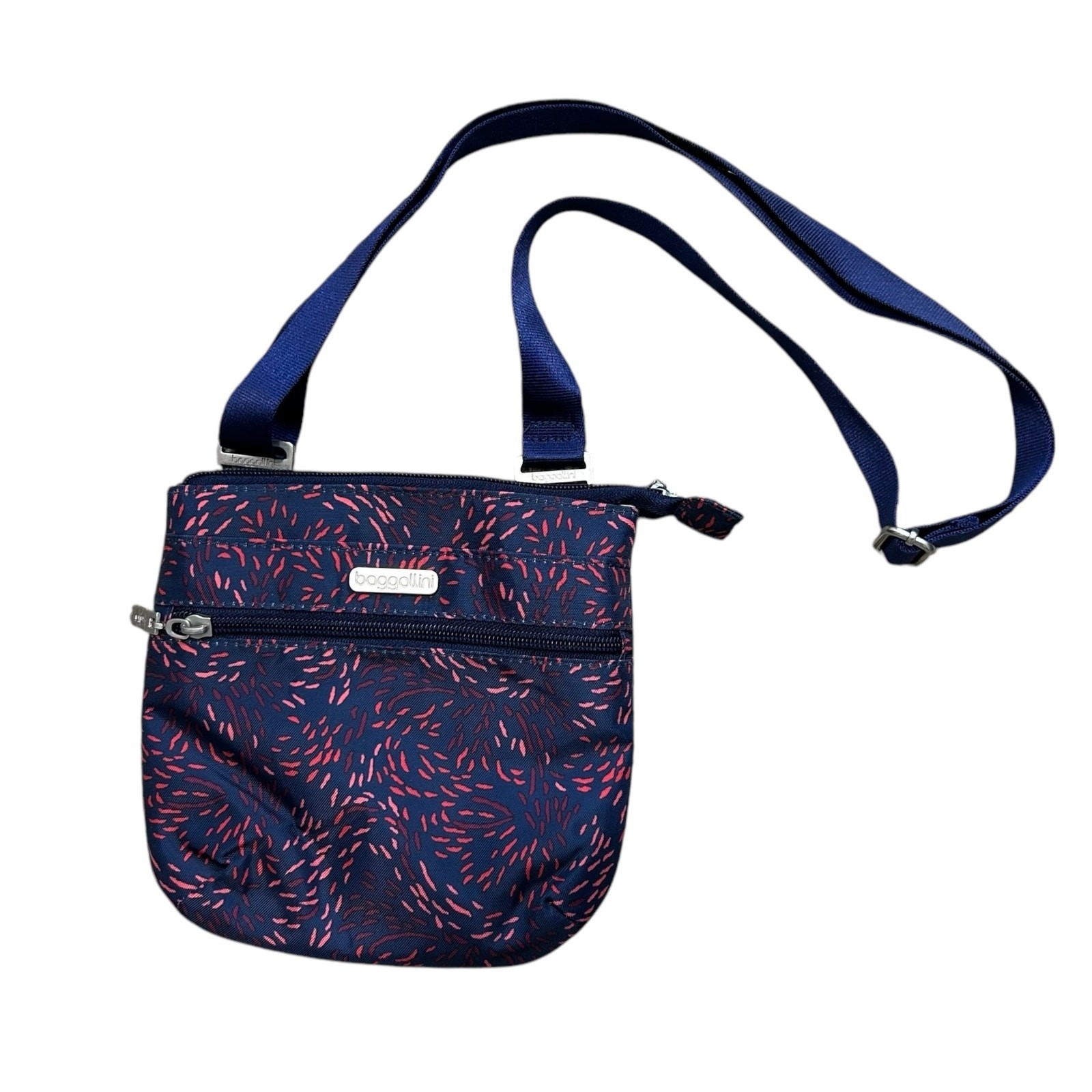 Baggallini RFID Crossbody Bag Firework Abstract Small Adjust