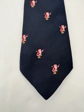 Vintage Santa Tie Strawbridge & Clothier Navy Christmas