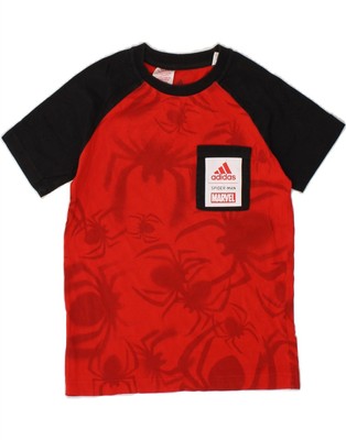 Adidas Jungen Spider-Man Grafik T-Shirt Oberteil 9-10 Jahre XL schwarz Colourblock CA28