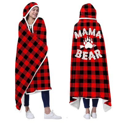 Vprintes Mama Bear Wearable Blanket Hoodie - Gifts For Mom -Birthday Gifts For