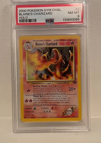 PSA 8 - 2000 Pokemon Gym Challenge BLAINE'S CHARIZARD HOLO #2 (4309)