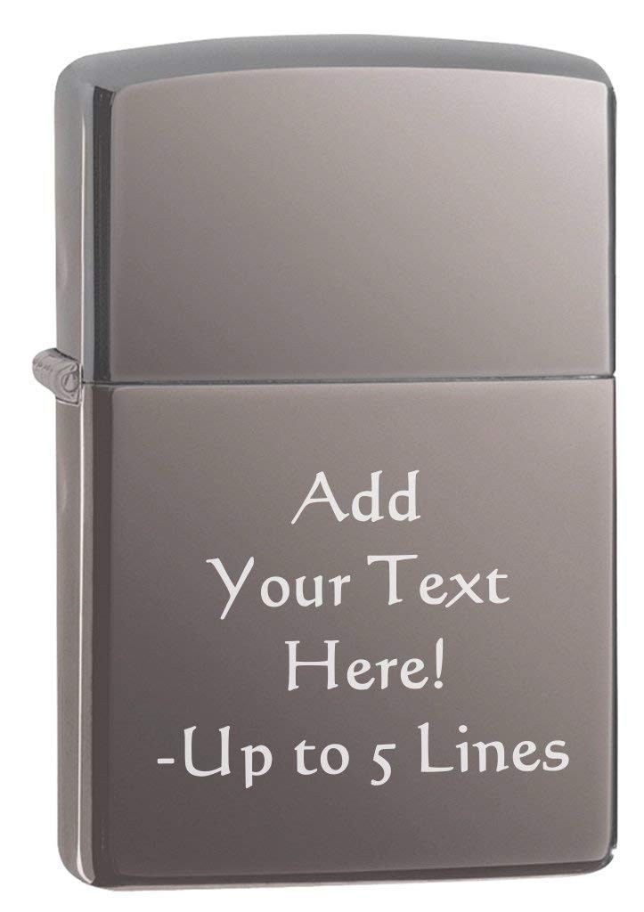 Zippo Lighter- Personalized Engrave Unique Colored Black Ice #150