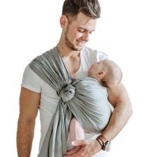 Shabany® - Ring Sling Tragetuch - 100% Bio Baumwolle - Babybauchtrage für Neugeb