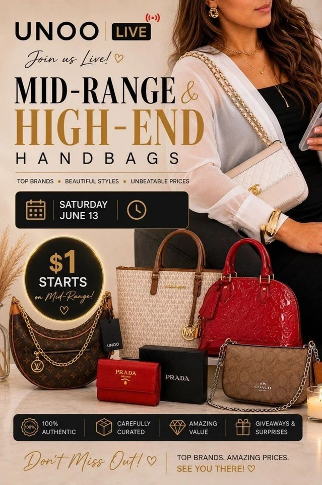 Mid-Range Handbags $1 Starts, Winner's Choice &  High-End Handbags!