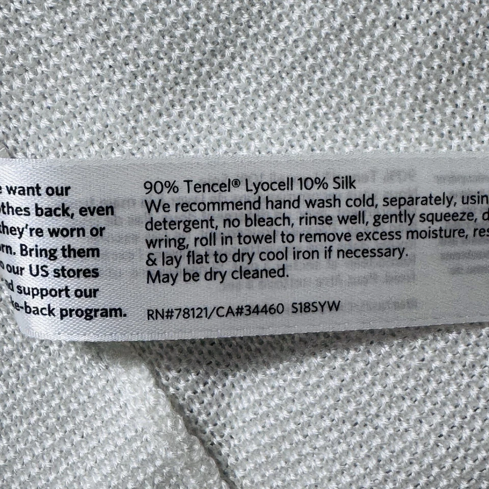 Suéter Cárdigan Plumero Crema Mezcla Seda Eileen Fisher Talla M Talla Grande Foto 4 de 4