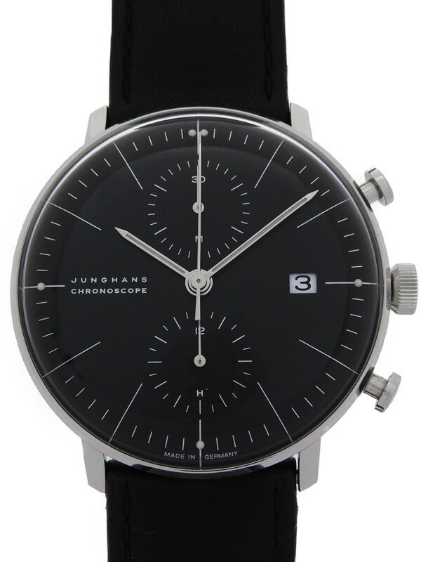 JUNGHANS Max Bill Chronoscope 027 4601 Automatic Winding Men's Watch No Box Used