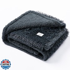 Waterproof Dog Calming Blanket Gray Pet Throw Blankets for Dogs Cats Fluffy L