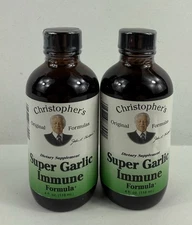 2-Pack Super Garlic Immune Syrup 4 oz By Dr. Christophers Formulas EXP 2/27