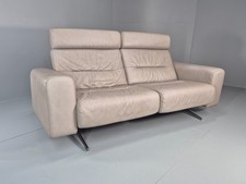 Stressless Stella 2 Seat Settee In Grey Leather Modern Ekornes EB11474 MDIN