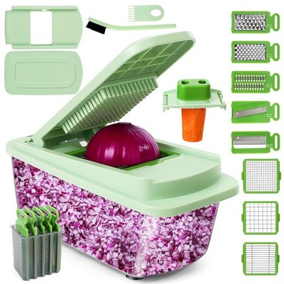 16in1 Vegetable Chopper Onion Slicer Dicer Grater Shredder HeavyDuty Stainles