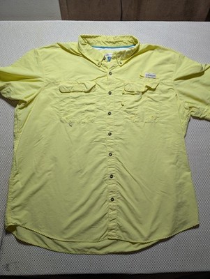 Magellan Outdoors Yellow Relaxed Fit Magwick Vented Fishing Shirt Men's Sz  3XL 