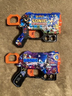 Zuru X-Shot Menace Sonic the Hedgehog Blaster Lot Of 2 Soft Dart Guns