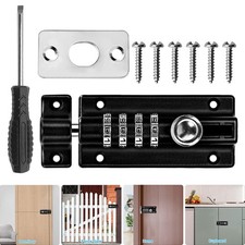 4 Digit Pin Code Combination Bolt Lock Kit Slide Door Latch Lock with Screws