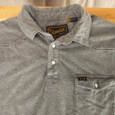 Howler Brothers Gray Ranchero Polo Shirt Men  s Size L Pearl Snap Western