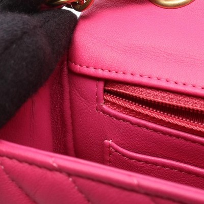 CHANEL Chevron V-stitch Mini 20 chain crossbody Shoulder Bag