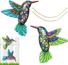Norhogo 2 Pcs Hummingbird Garden Ornaments Outdoor, Acrylic Colorful Hummingbir