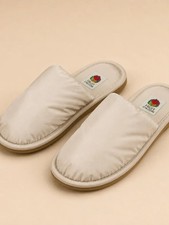 Fruit of the Loom Women's Cream Slip-On Quilted Slippers