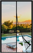 METAONLY Magnetic Screen Door Mesh 36" x 80" 38" x 82" Curtain , Black