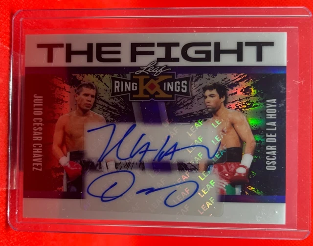 JULIO CESAR CHAVEZ OSCAR DE LA HOYA 2026 LEAF RING KINGS DUAL AUTO 7/7 REFRACTOR