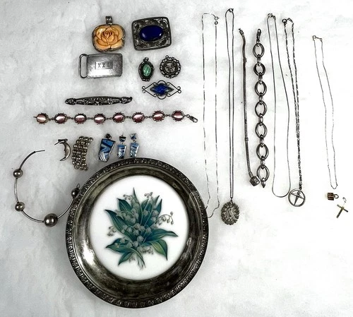 VINTAGE Jewelry Lot - Sterling .925 (250g) 14K (1.5g) - Gold Dice, Tiffany & Co