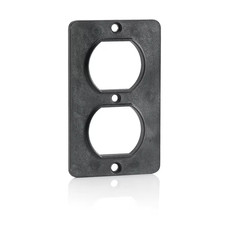 1-Gang Black, Industrial Grade Duplex Outlet/Receptacle Thermoplastic Wall Plate