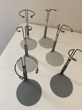 Vintage  6  gray Kaiser Adjustable Doll Stands,  4- 6  inch Dolls Ginny