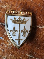 Vtg Fleur De Lis Crown Sword Coat of Arms Jeanne d'Arc Paris Crest Pin Brooch