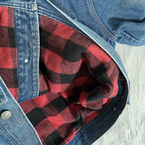 Vtg Ralph Lauren Polo Jacket Adult XXL Denim Corduroy Collar / Red Flannel Lined - Picture 16 of 17
