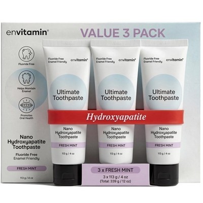 envitamin Fluoride Free Nano Hydroxyapatite Ultimate 4 Ounce (Pack of 3)