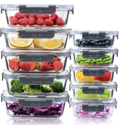 Igluu Meal Prep Glas-Frischhaltedosen mit BPA-freiem Deckel (10er-Pack)