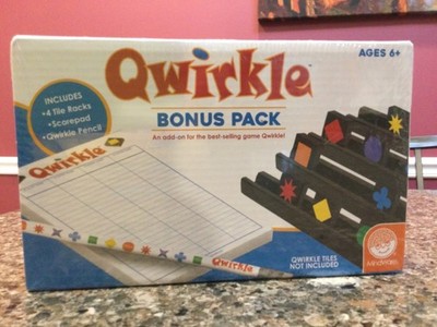Qwirkle  BONUS PACK  w/ 4 Add-on Wood Tile Racks a Scorepad & Pencil NEW Sealed