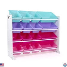Supersized Toy Storage Organizer with 16 Removable Bins for Kids' Rooms