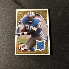 2008 UD Football Heroes Barry Sanders Gold Game Used Jersey 25/25 Lions #202