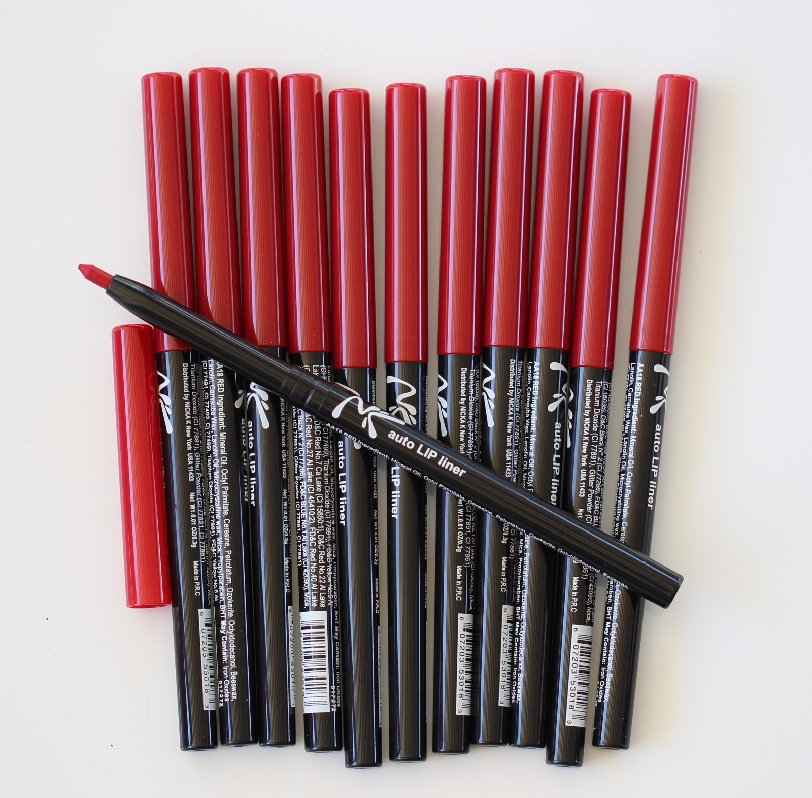 12 pencils - AA18 RED NK NICKA K New York Auto Retractable LIP LINER Pencil-image