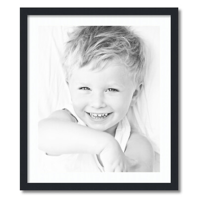 ArtToFrames Matted 24x28 Black Picture Frame with 2'' Mat, 20x24 Opening 3926