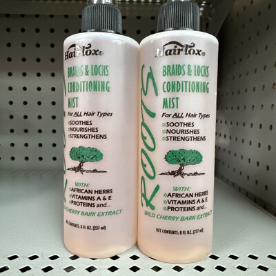Roots Hair lox Braid & Locks Conditioning Mist For All Hair Types(2 Pack) 8 Oz