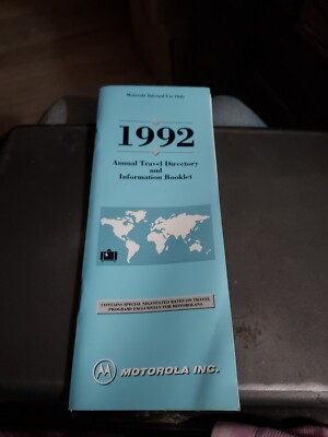 MOTOROLA 1992 ANNUAL TRAVEL DIRECTORY AND INFORMATION BOOKLET