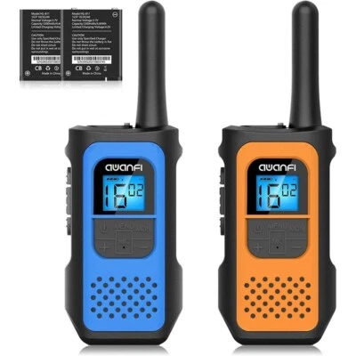 AWANFI 2 Pack 16 Kanäle Walkie Talkie Kinder Wiederaufladbarer Funkgerät Walkie Talkie