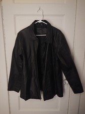 Jacqueline Ferrari Leather Jacket X-large Black Zipper Fitted