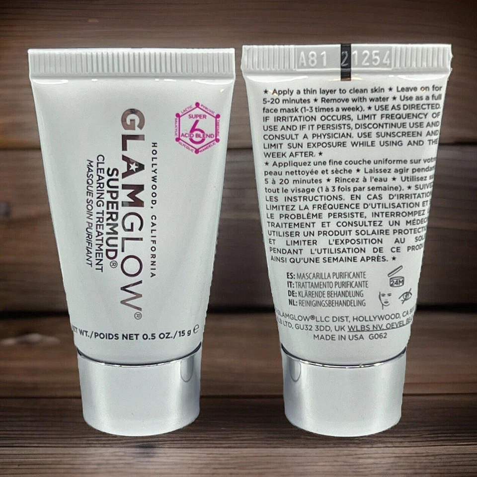 GLAMGLOW Supermud Clearing Treatment Mask .5oz New Factory Sealed Travel Size X1 - Image 3 of 4