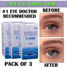 Pack of 3 C-NAC Eye Drops For Cataract, N-Acetylcarnosine 10 ML NEW
