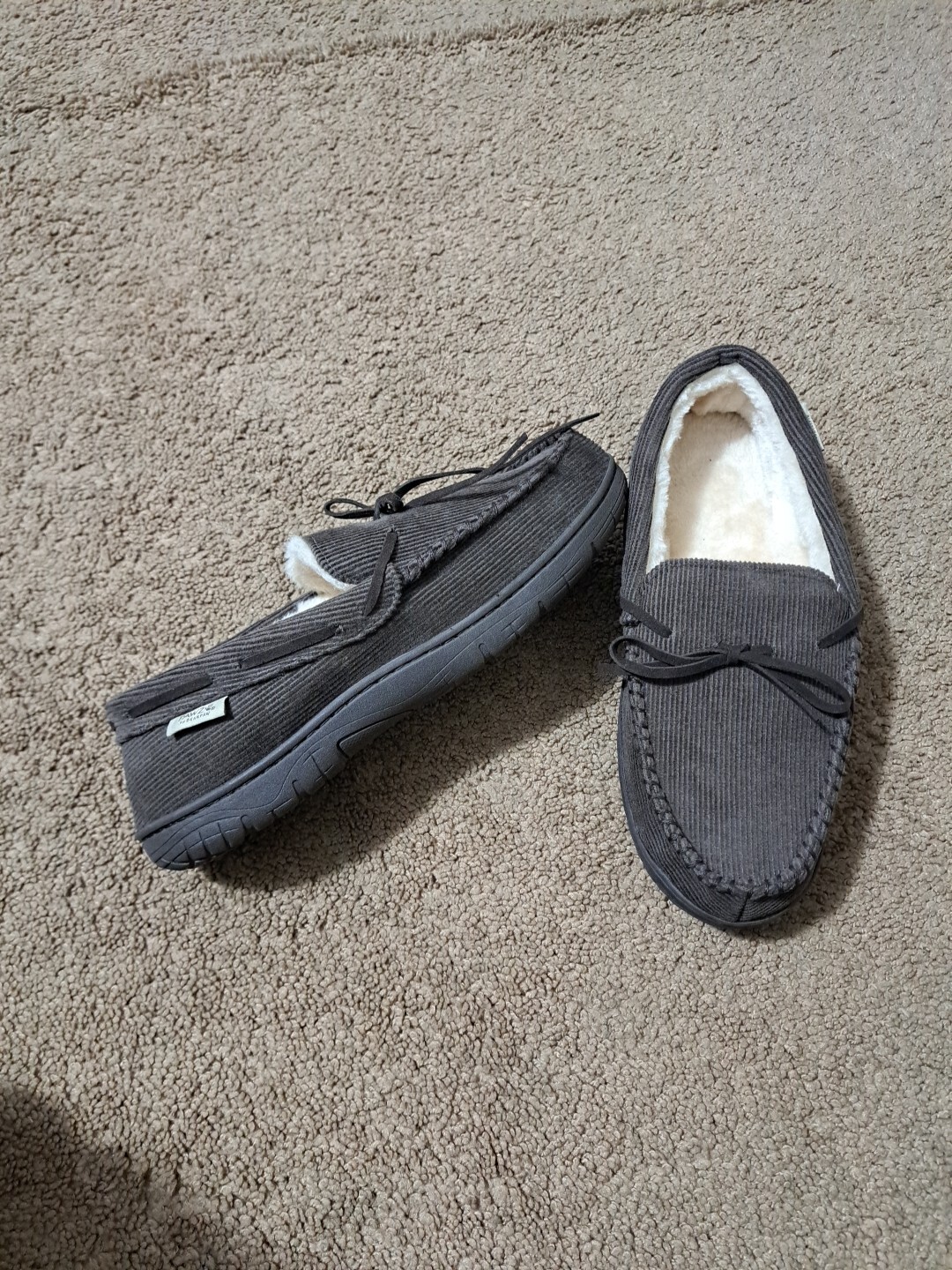 SAOLA SCARPE PANTOFOLE DA UOMO PAWZ BY BEARPAWS TAGLIA 12 FODERA IN PELLICCIA MARRONE SUOLA IN GOMMA