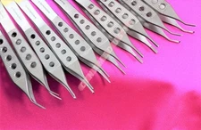 10 PREMIUM GOLD HANDLE ADSON TISSUE+BROWN+DRESSING FORCEPS 4.75" STRAIGHT+CURVED