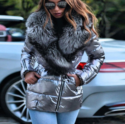 Abrigos ajustados para mujer con de piel brillante cálidos informales más chaqueta UU. | eBay