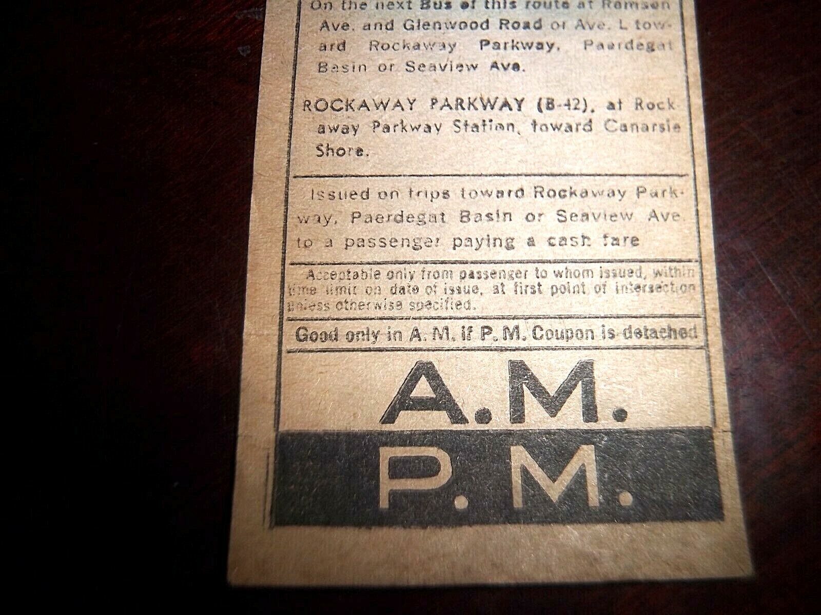 NYC BROOKLYN BUS TRANSFER 1979 REMSEN AVENUE EAST NEW YORK FOSTER